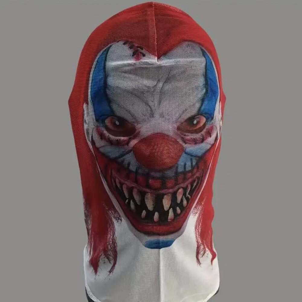 Terrifying Halloween Clown Mask, Full-Head Mask